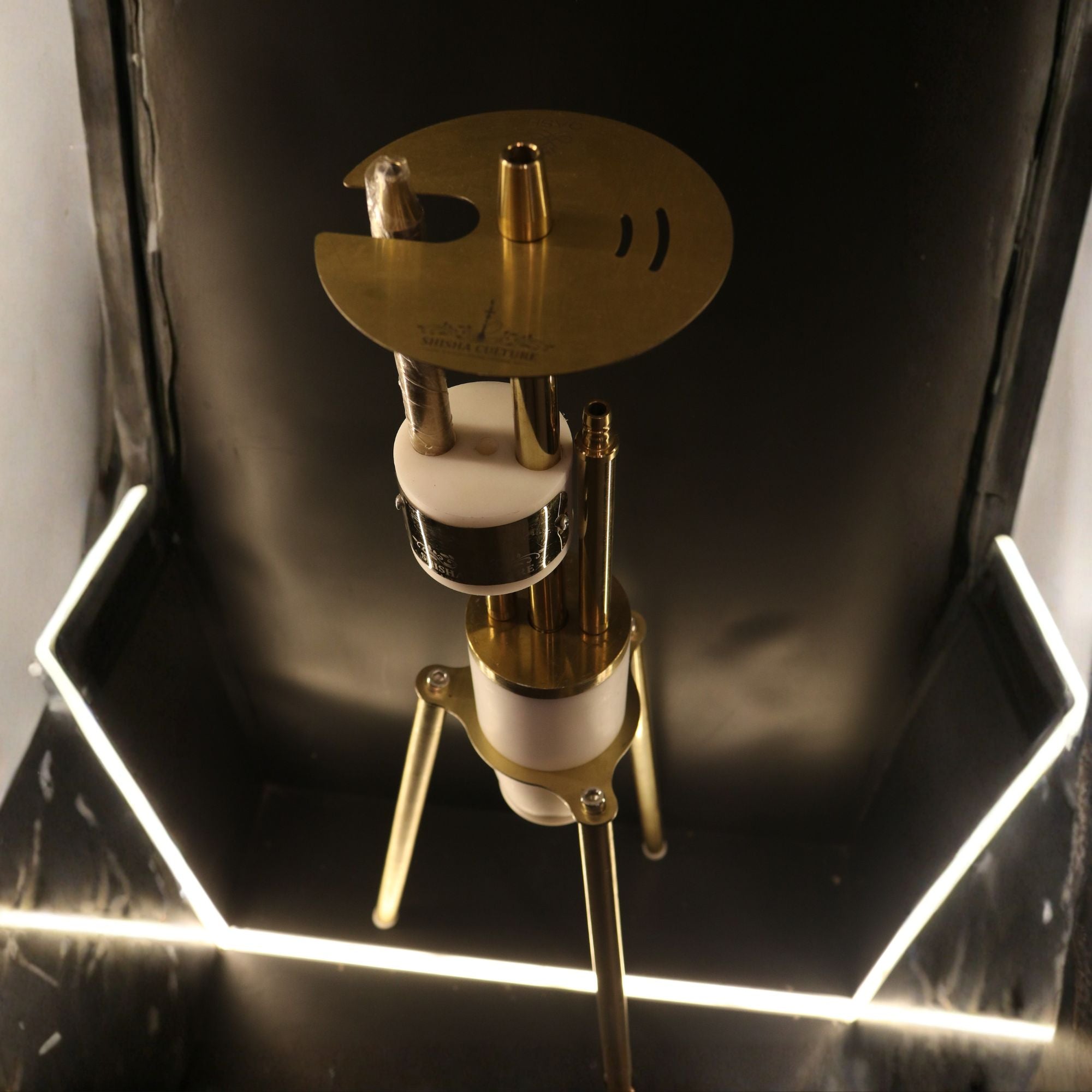 White & Golden Tripod | Shisha Model